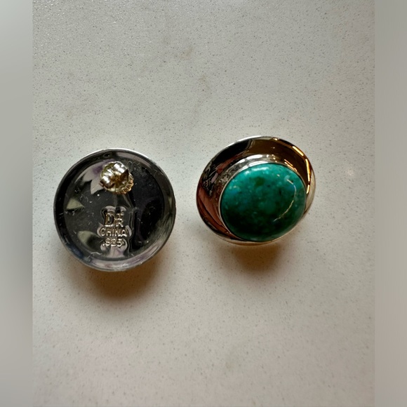JAY KING Desert Rose Trading Sterling Silver Turquoise Button Earrings - Picture 8 of 9